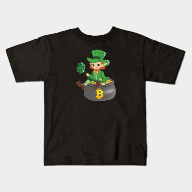Bitcoins Patrick Days Kids T-Shirt by CryptoHunter